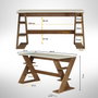 Hanah Home Lungo Escritorio de Estudio Roble Oscuro y Blanco